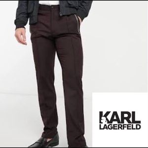 🍷 Karl Lagerfeld Mens Pintuck Wool-Blend Trouser